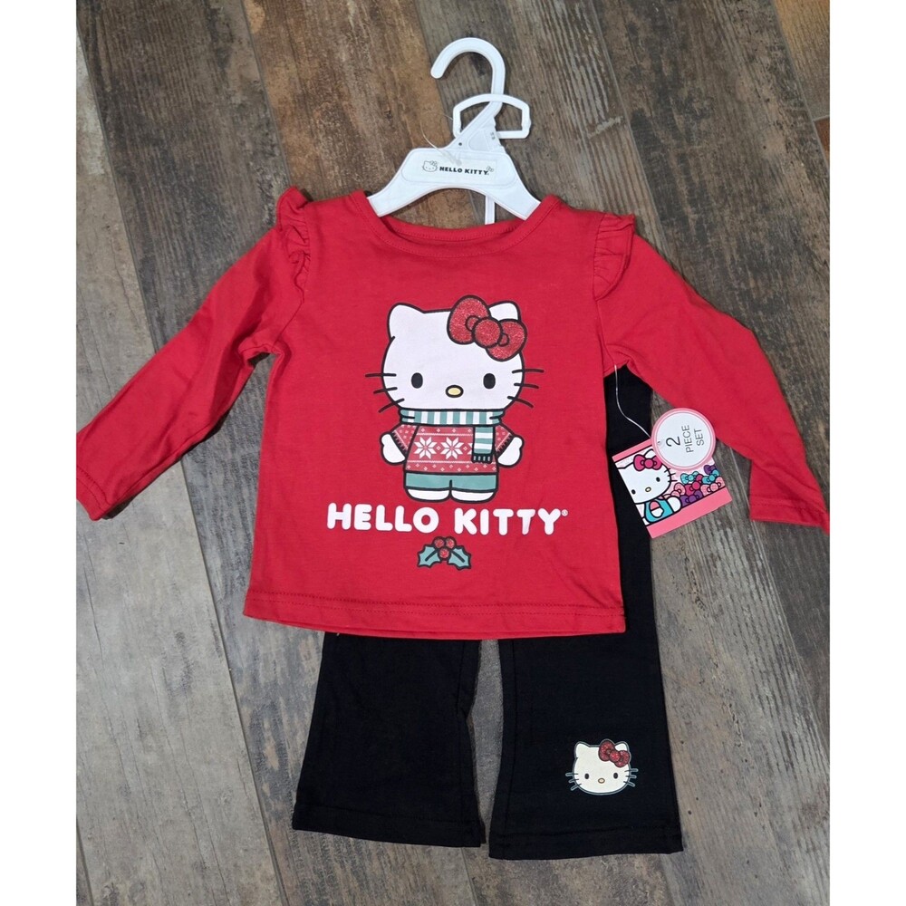 18 Months Hello Kitty 2 piece Holiday Christmas Set New B10